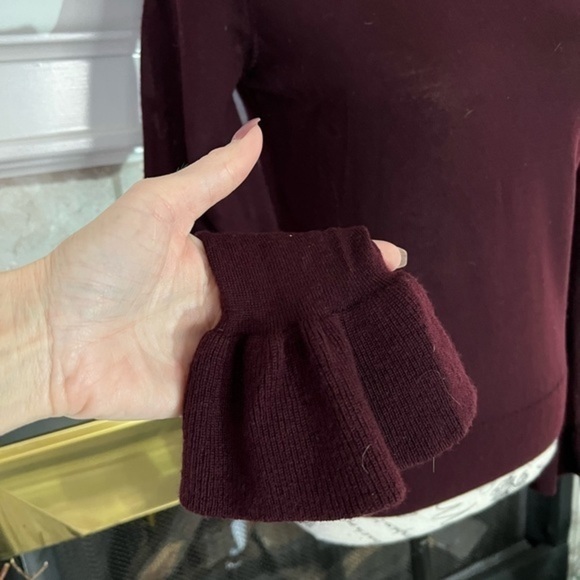 Nanette Lepore burgundy merino wool sweater - Picture 7 of 12